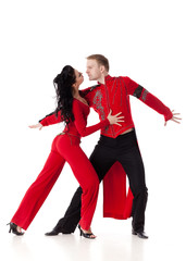 Dancing young couple.