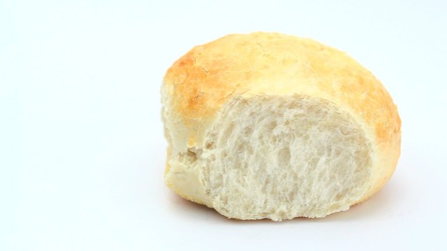White bread roll rotating