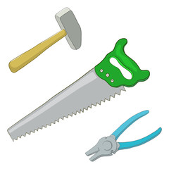 Hammer, saw, pliers