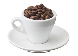 Cup with coffee beans