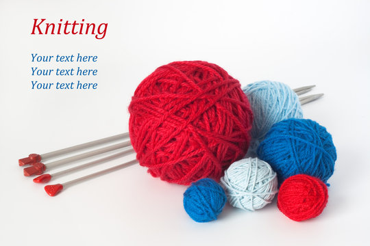 Balls of yarn for knitting