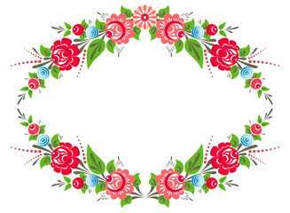 floral frame in folk style