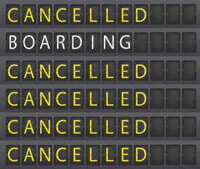 Airporttafel Cancelled
