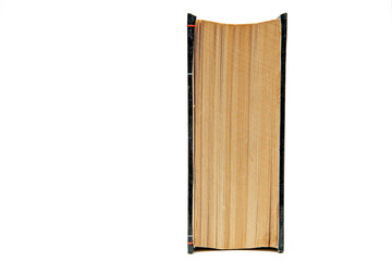 book placed vertically on a white background