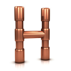 3d Copper tubing letter H