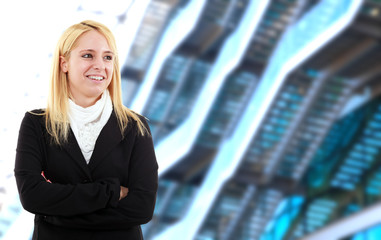 Smiling businesswoman outdoor