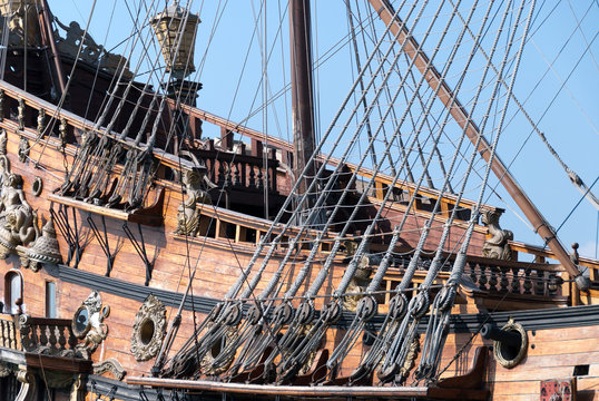 intreccio di corde a bordo di un galeone