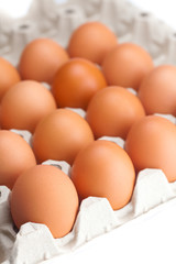 eggs in the package  isolated on a white