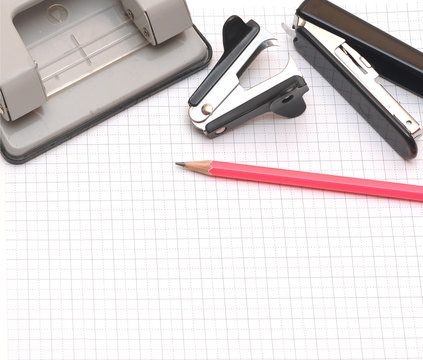 stationery isolated on a work paper