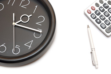 wall clock and calculator