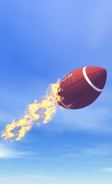 ballon de football américain en feu