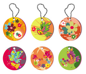 Spring tags with birds