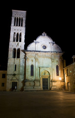 Nocna fotografia na wyspie Hvar. Architektura Chorwacji. © jacekbieniek