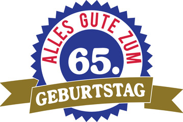 Alles Gute zum 65. Geburtstag