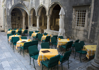 Architektura wyspy Korčula w Chorwacji. Restauracja. © jacekbieniek