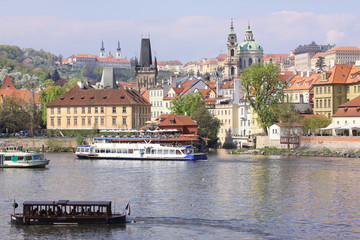 Obraz premium View on the spring Prague St. Nicholas' Cathedral