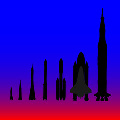 rocket to travel into space vector