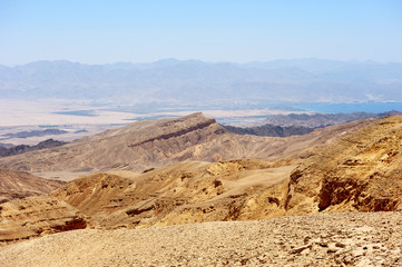 Fototapeta na wymiar Mountains in the south of Israel, down to the Red Sea