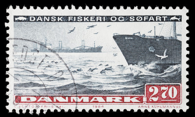 Danish seafaring and fishing stamp