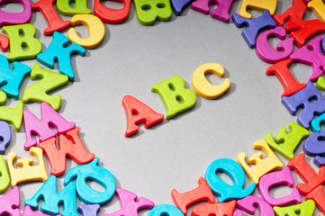 Early education concept with letters