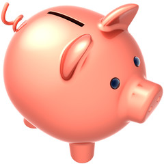 Piggy bank pink ceramic classic. Money banking wealth