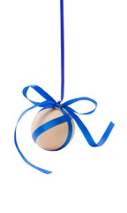 hanging egg with ribbon and bow