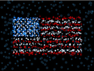 Fototapeta premium Defocused US flag