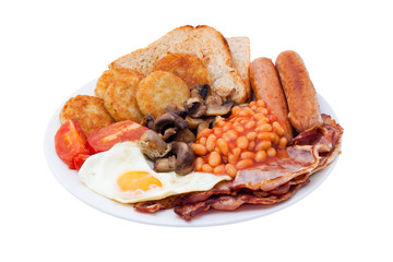 English Breakfast. Isolated, contains clipping path.
