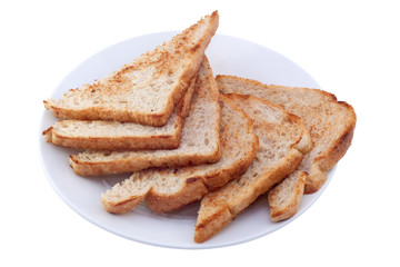 Toasts. Isolated, contains clipping path.
