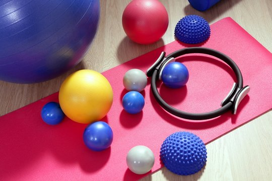 balls pilates toning stability ring roller yoga mat