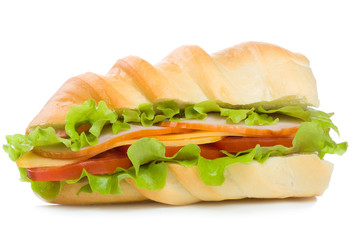 sandwich with ham and vegetables