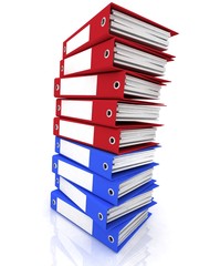 Isolated folders for papers on a white background