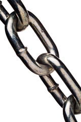 isolated metal chain links