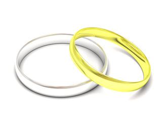 gold and silver wedding rings