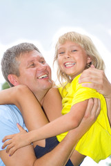 Fototapeta premium happy father and daughter