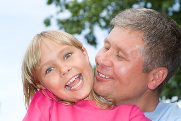 Fototapeta premium happy father and daughter