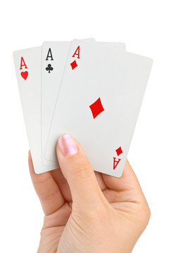 Hand with three aces