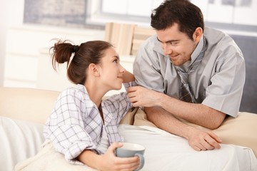 Happy couple looking at each other tenderly