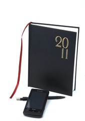 Agenda 2011, tel&eacute;fono y bol&iacute;grafo