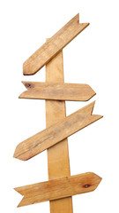 Wood blank direction sign