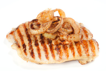 barbecue with sauce and vegetables