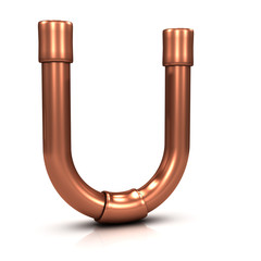3d Copper tubing letter - U