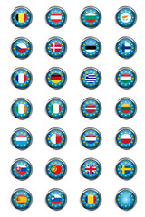 Buttons with European Union flags