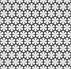 Seamless geometric pattern with hexagonal lattice.