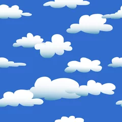 Zelfklevend Fotobehang Hemel Cartoon wolk naadloos patroon