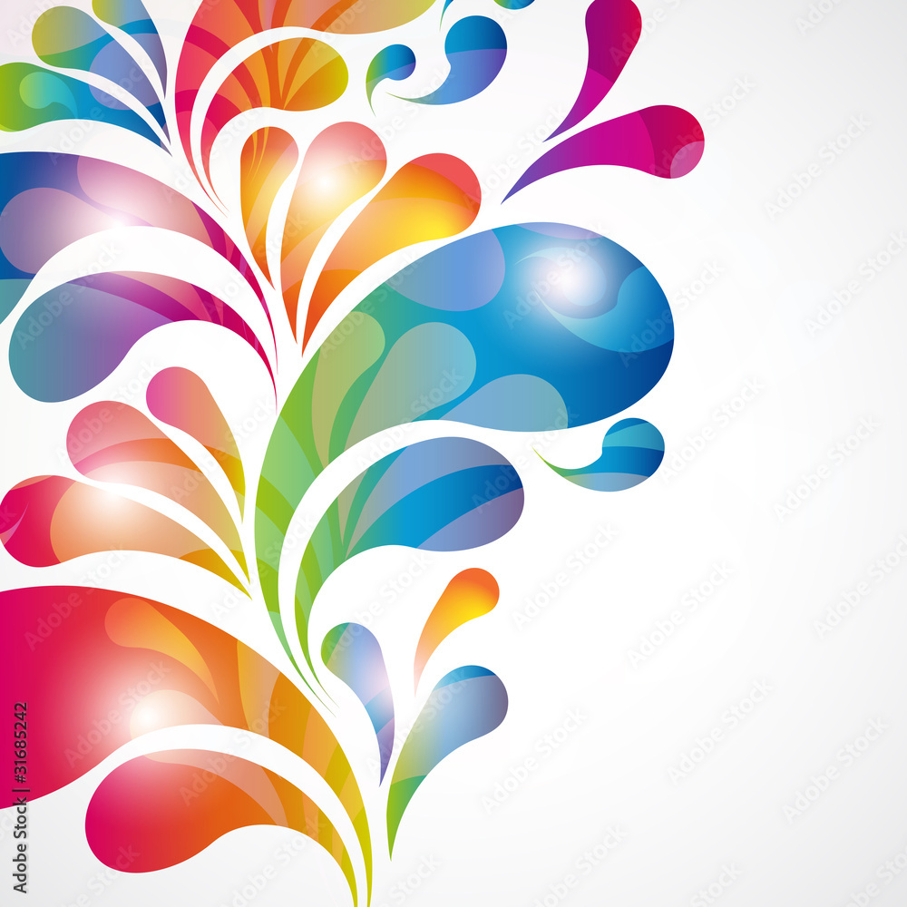 Aufkleber abstract background with bright teardrop-shaped arches.