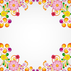Gift card. Floral design background.