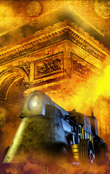 steampunk street train