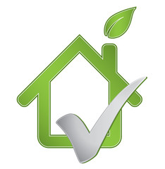 Ecological greenhouse real estate property check mark