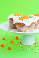 Easter cupcakes on a cake stand